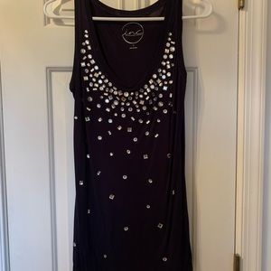 Women’s tank top with embellishments l. Navy blue.